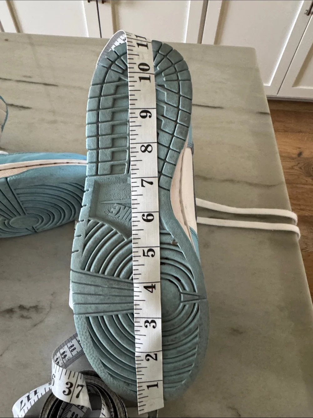 Nike Kids High-Top Sneakers in Light Blue and White